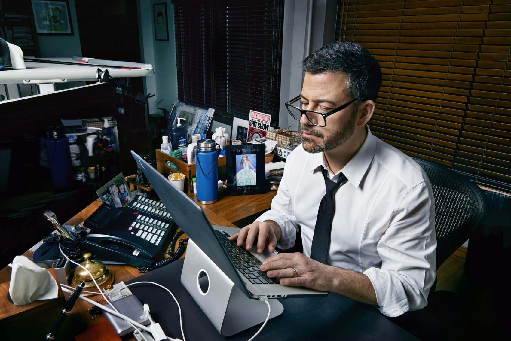 LOS ANGELES, CALIF. - JANUARY 29: TV host Jimmy Kimmel in his office in Los Angeles, Calif. on Jan. 29, 2018. Kimmel is hosting the Oscars again on March 4, 2018. (F. Scott Schafer/For The Washington Post)