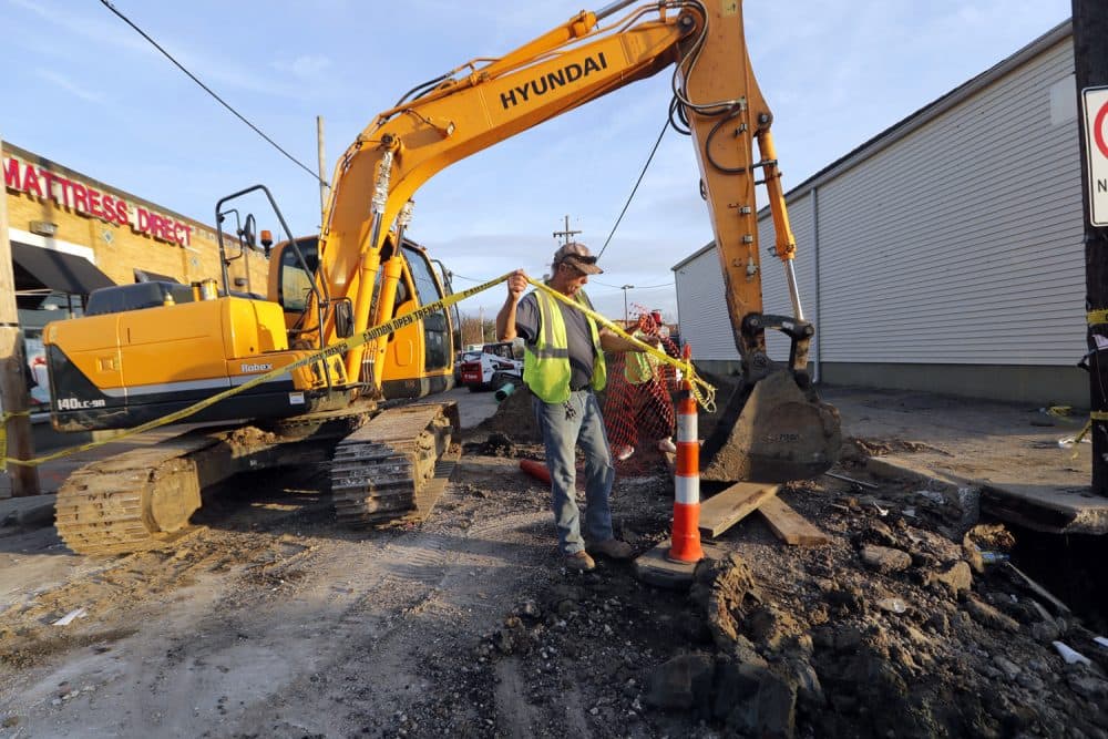 Workers fix a sewer main below the sidewalk in Mid City New Orleans, Wednesday, Jan. 31, 2018. The city of New Orleans is perhaps one of the best examples of what President Donald Trump calls the countrys crumbling infrastructure. City officials say New Orleans needs more than $11 billion to update key parts of its infrastructure. The city has about $2 billion in hand, but its not clear that Trumps bold plan will help make up the gap. New Orleans mayor says Trumps proposal puts the onus on cities and states to raise taxes and fees to pay for the improvements.
(AP Photo/Gerald Herbert)
