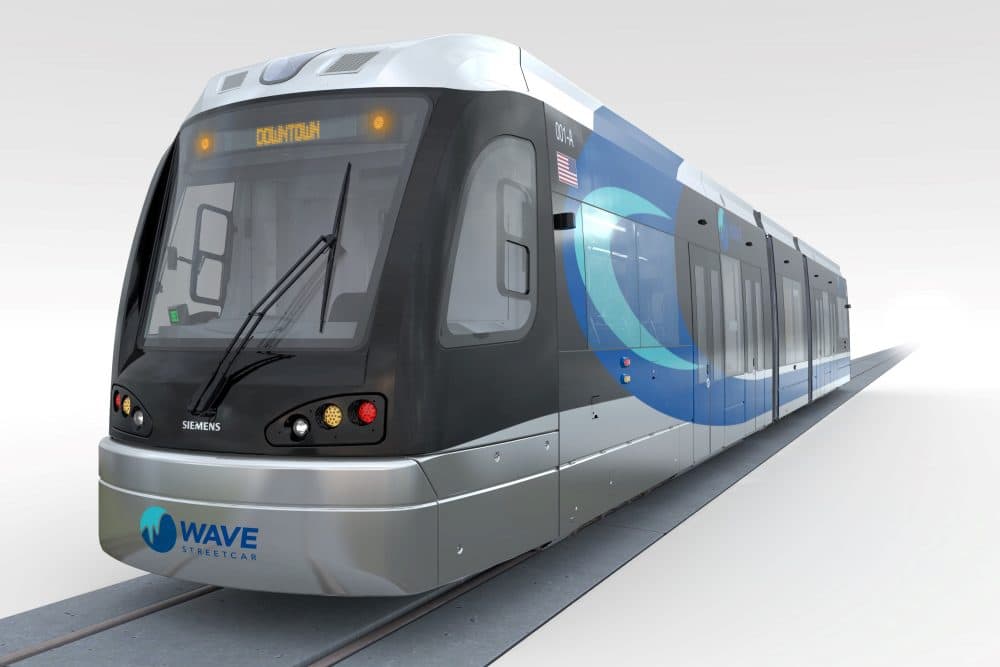 A rendering of the proposed Wave streetcar. (Courtesy)