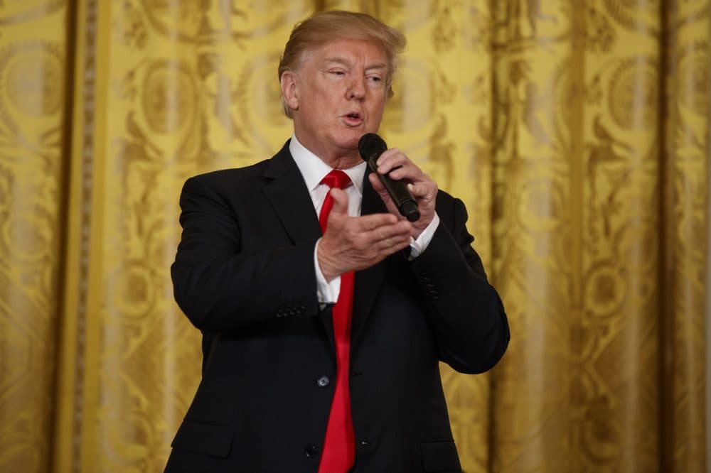 President Trump speaks during the White House Opioid Summit in the East Room of the White House, Thursday, March 1, 2018, in Washington. (Evan Vucci/AP)
