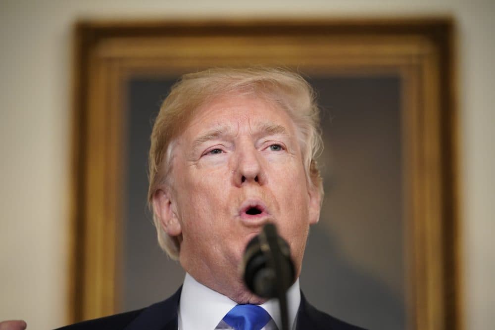 President Trump speaks before signing trade sanctions against China on March 22, 2018, in the White House in Washington, D.C. (Mandel Ngan/AFP/Getty Images)