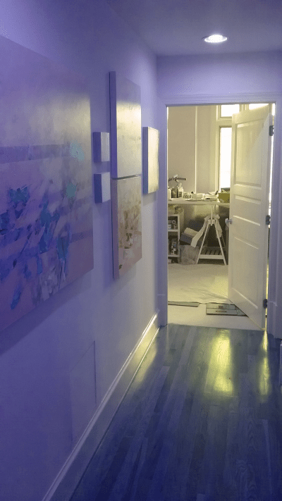 The hallway leading to Pamela's studio. (Courtesy)