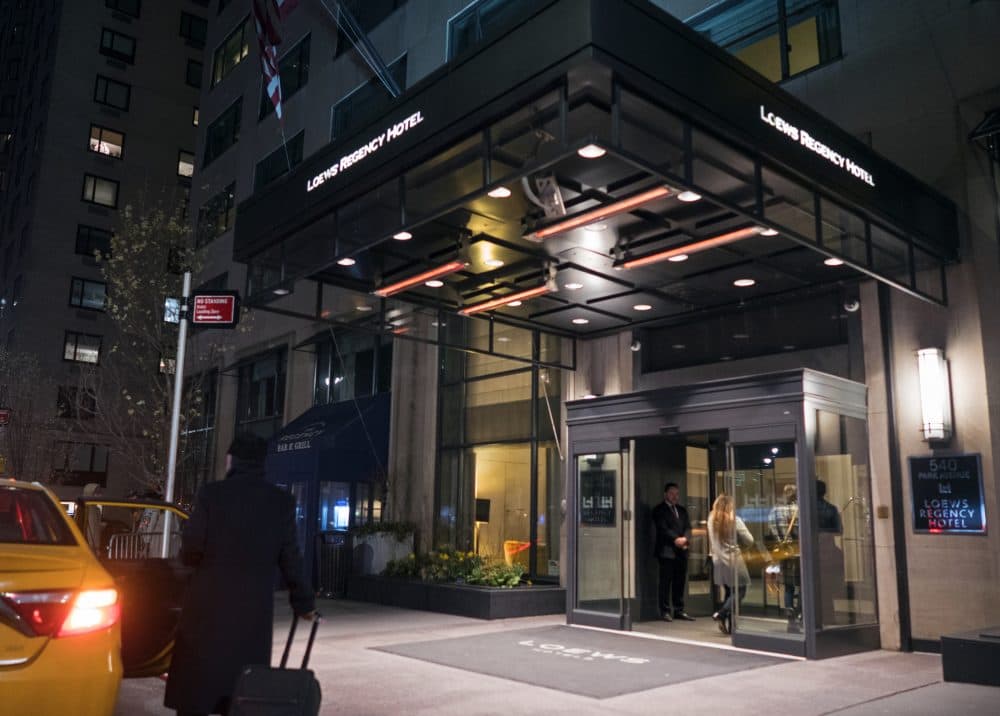 The Loews Regency Hotel is seen in New York, Monday, April 9, 2018. Federal agents raided the office of President Trump's personal attorney Michael Cohen, seizing records on topics including a $130,000 payment made to porn actress Stormy Daniels. Besides Cohen's office, agents also searched a hotel room at the Loews Regency where he's been staying while his home is under renovation. (Craig Ruttle/AP)