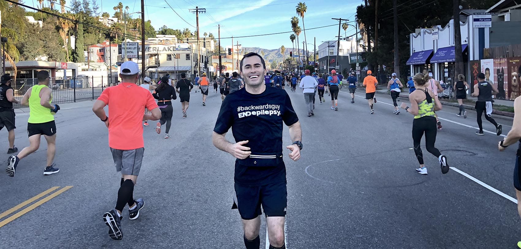 "When I run backwards in these races, yes, everybody is staring at me, which is always interesting," Loren Zitomersky says. (Courtesy Loren Zitomersky)