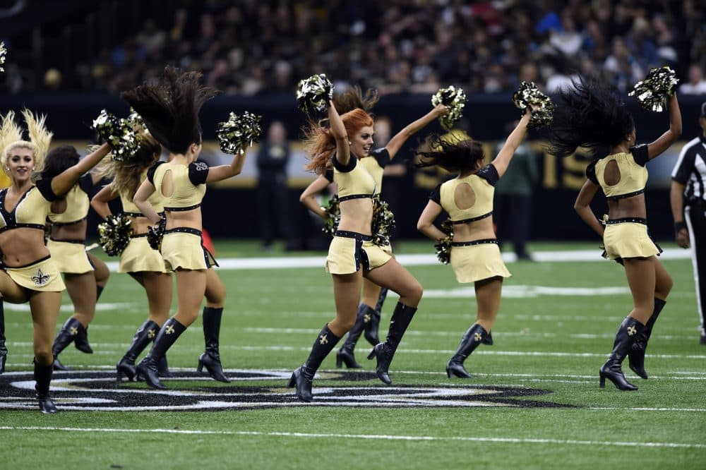 New Orleans Saints cheerleaders perform in the second half of an NFL footba...