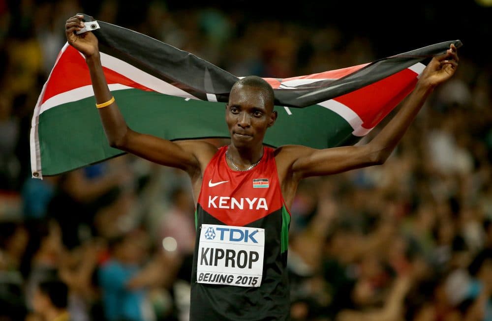 Asbel Kiprop of Kenya tested positive for EPO, but the runner also says he was extorted. (Andy Lyons/Getty Images)