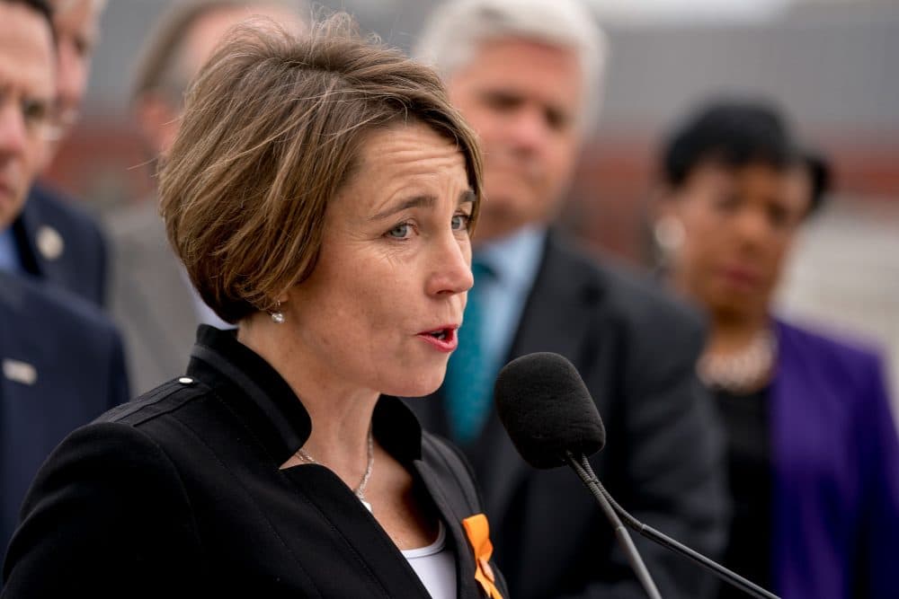 Massachusetts Attorney General Maura Healey speaks at a news conference near the White House on Feb. 26. (Andrew Harnik/AP)