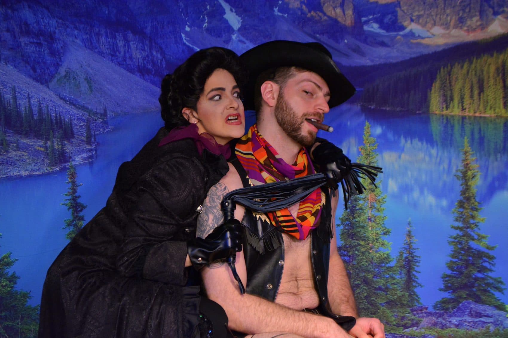 Julee Antonellis as Emma Smalls with Jack Ferdman as The Naked Kid in Gold Dust Orphans' musical "Brokelahomo!" (Courtesy Michael von Redlich)
