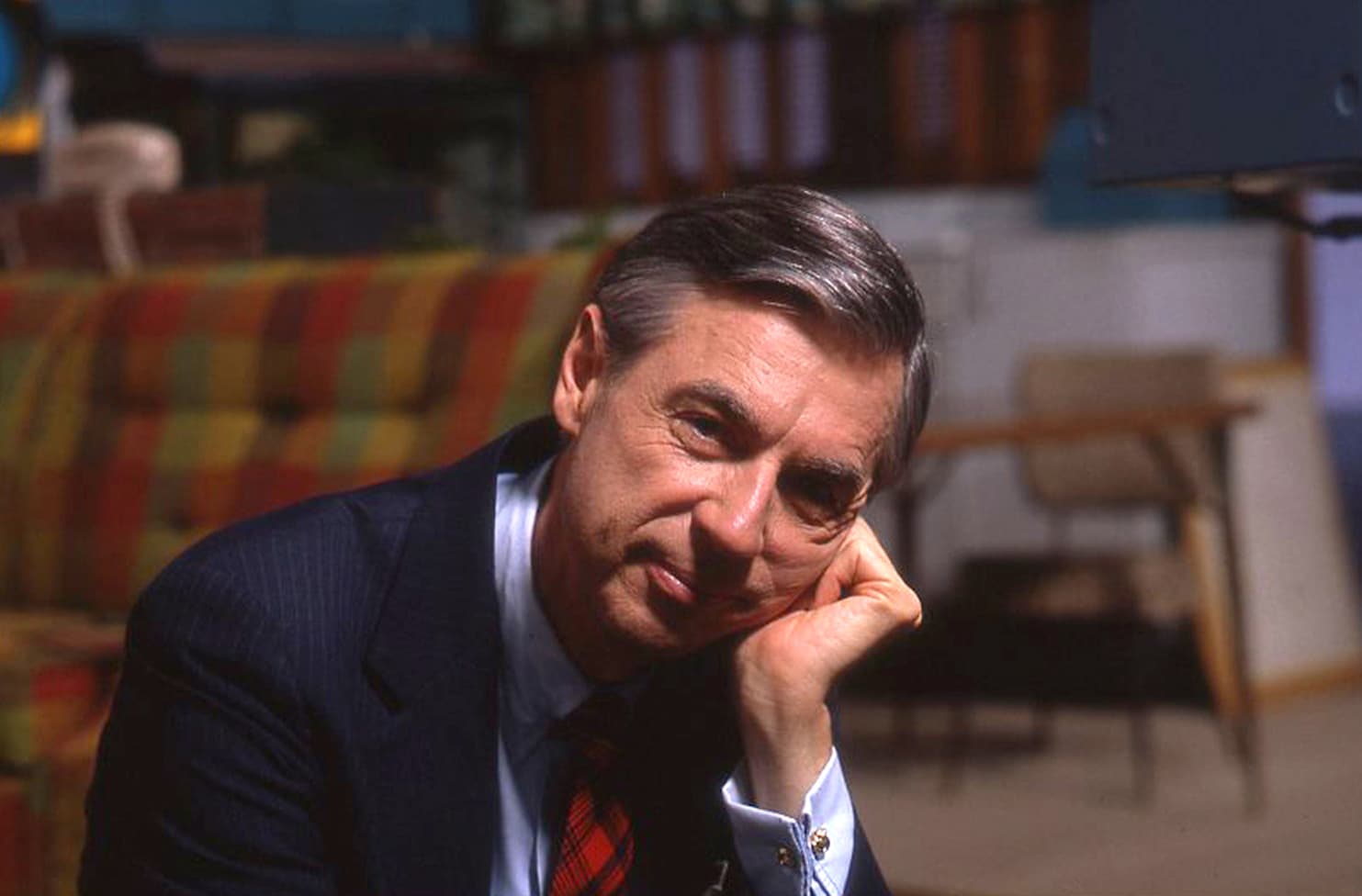 Fred Rogers on the set of his show, &quot;Mister Rogers Neighborhood.&quot; (Courtesy Jim Judkis/Focus Features)
