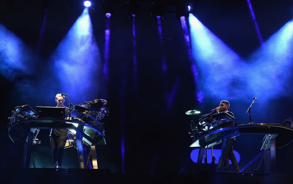 Guy (left) and Howard Lawrence of Disclosure perform onstage during Day 2 of the 2016 Coachella Valley Music & Arts Festival Weekend at the Empire Polo Club on April 16, 2016 in Indio, Calif. (Kevin Winter/Getty Images for Coachella)