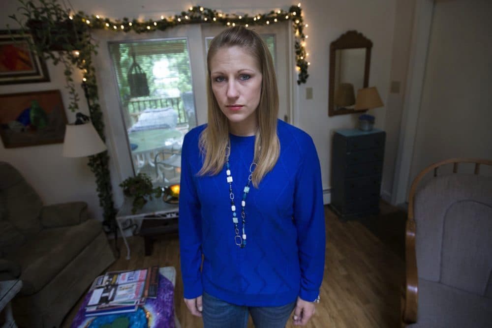 Julie Eldred at her home. (Jesse Costa/WBUR)