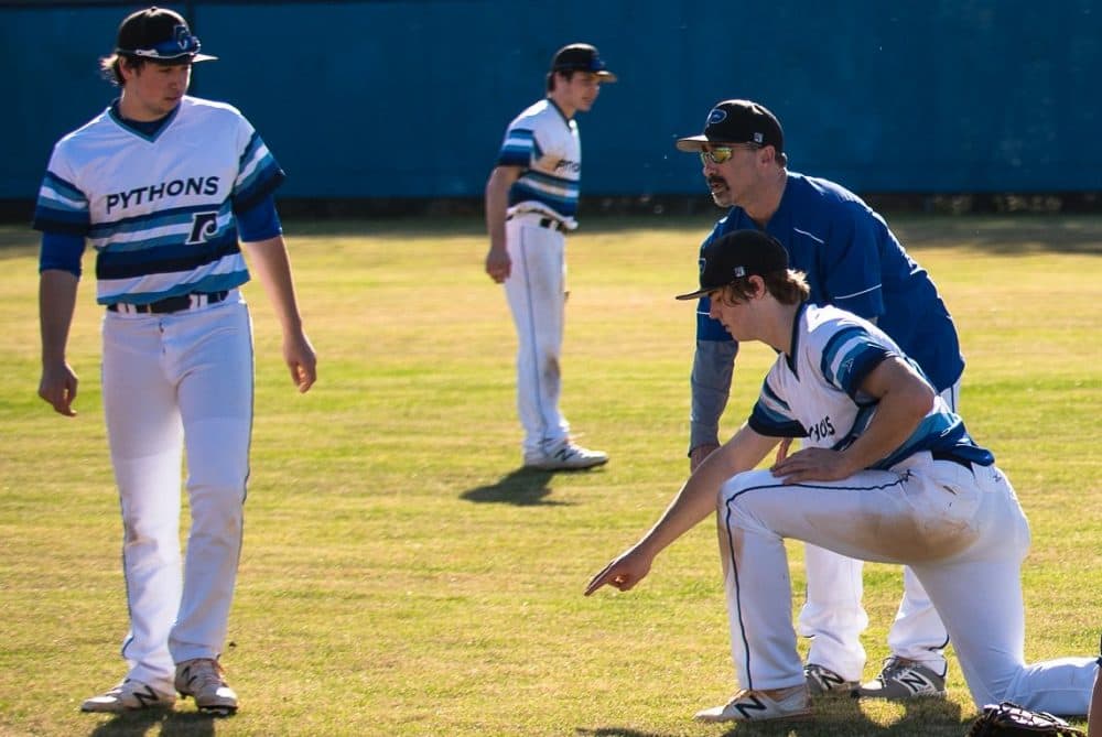 Rob Friedman (second from right) has been coaching baseball for over 10 years. He's known on Twitter as the Pitching Ninja. (Courtesy Rob Friedman)