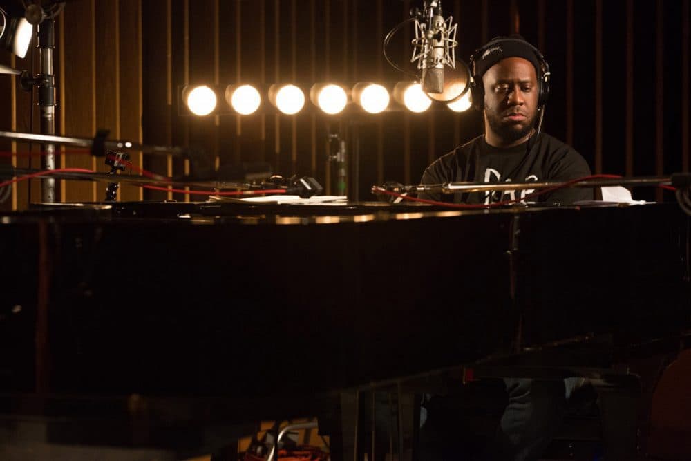 Producer and jazz pianist in an image from his live at Capitol Studios album recording session. (Courtesy Blue Note)