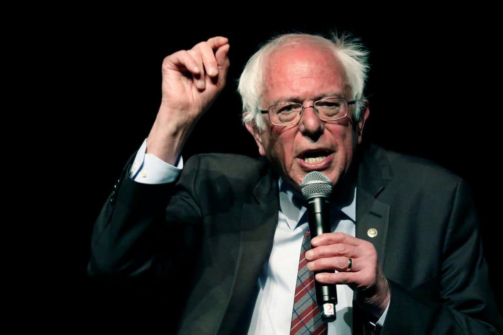 In this April 4, 2018 photo, Sen. Bernie Sanders, I-Vt., speaks on a question during a town hall meeting with Jackson Mayor Chokwe Antar Lumumba, examining economic justice 50 years after the assassination of Dr. Martin Luther King Jr., in Jackson, Miss. (Rogelio V. Solis/AP)