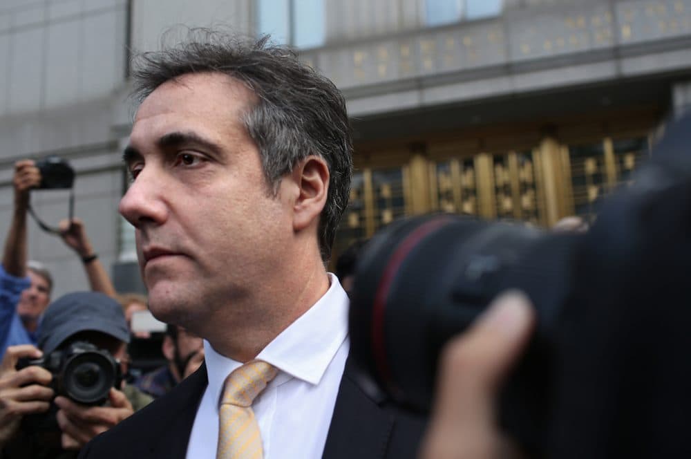 Michael Cohen, former lawyer to President Trump, exits the Federal Courthouse on Aug. 21, 2018 in New York. Cohen reached an agreement with prosecutors, pleading guilty to charges involving bank fraud, tax fraud and campaign finance violations. (Yana Paskova/Getty Images)