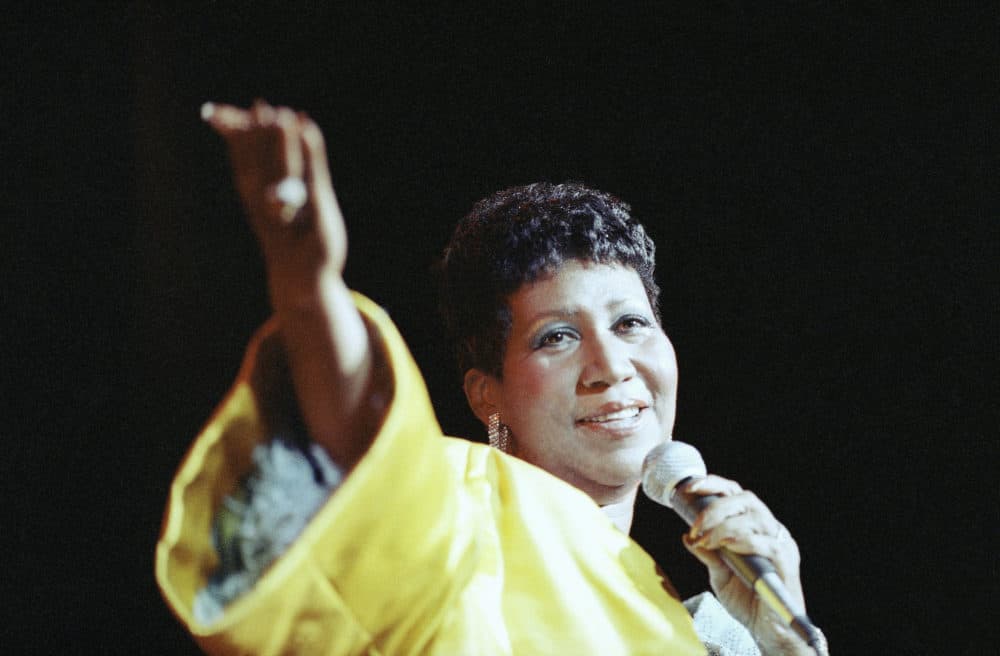 Entertainer Aretha Franklin performs at New York's Radio City Music Hall, July 6, 1989. (Mario Suriani/AP)