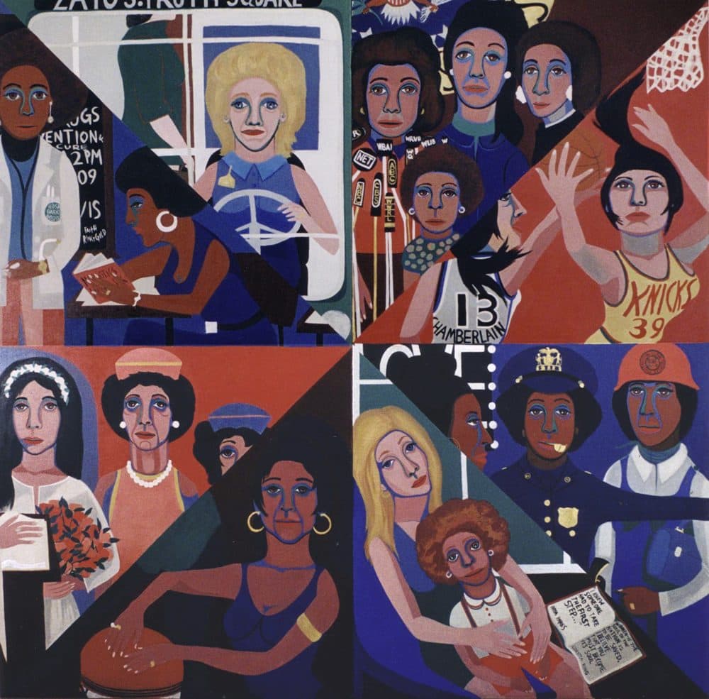 Faith Ringgold's "For the Women’s House," painted in 1971, oil on canvas. (Courtesy Rose M. Singer Center, Rikers Island Correctional Center/Faith Ringgold/Artists Rights Society, New York)