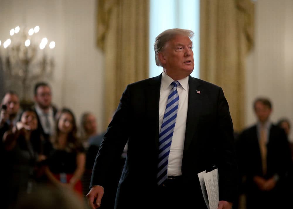 President Trump walks away after an event with sheriffs from across the United States, in the East Room of the White House on Sept. 5, 2018 in Washington, D.C. (Mark Wilson/Getty Images)