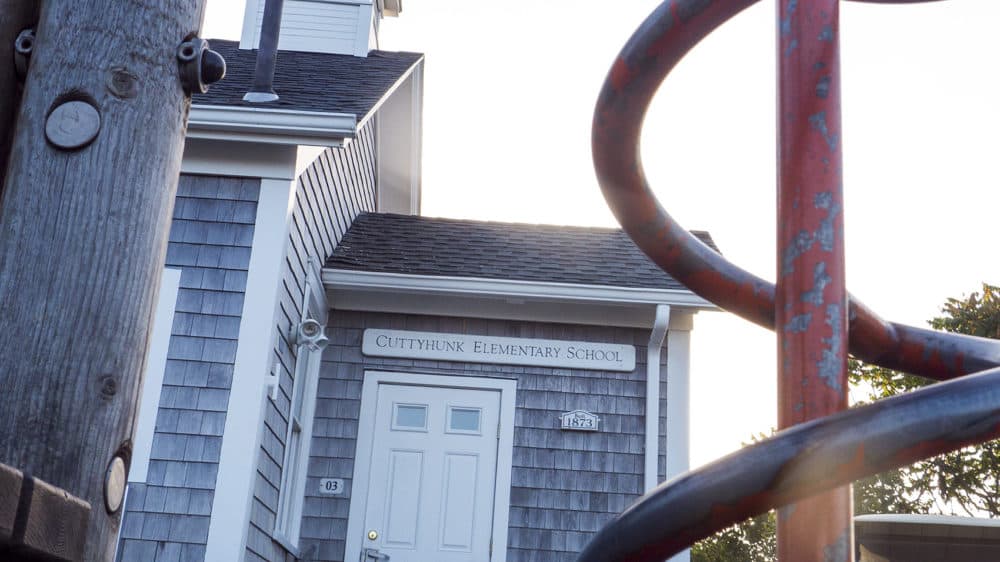 The Cuttyhunk Elementary schoolhouse dates back to 1873. (Max Larkin/WBUR)