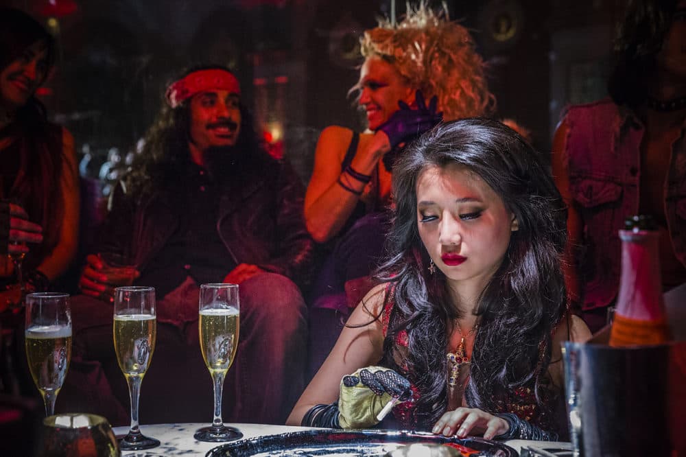 Angie in the club, in a still from the film "MDMA." (Courtesy Ron Koeberer, Shout! Studios)