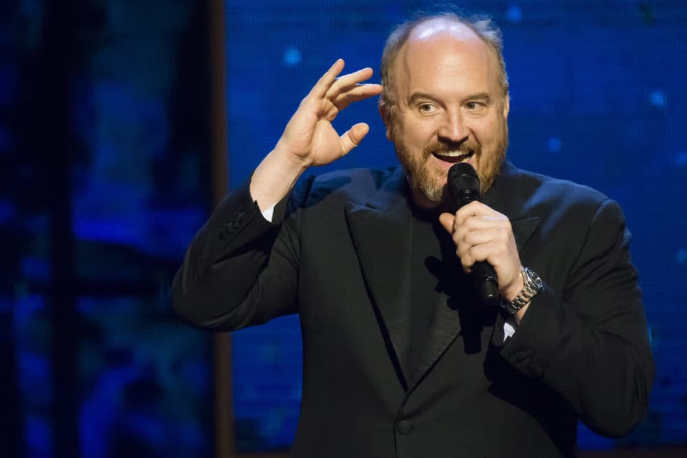 Louis C.K. appears onstage at Comedy Central's "Night of Too Many Stars: America Comes Together for Autism Programs" at the Beacon Theatre on Saturday, Feb. 28, 2015 in New York. (Charles Sykes/Invision/AP)