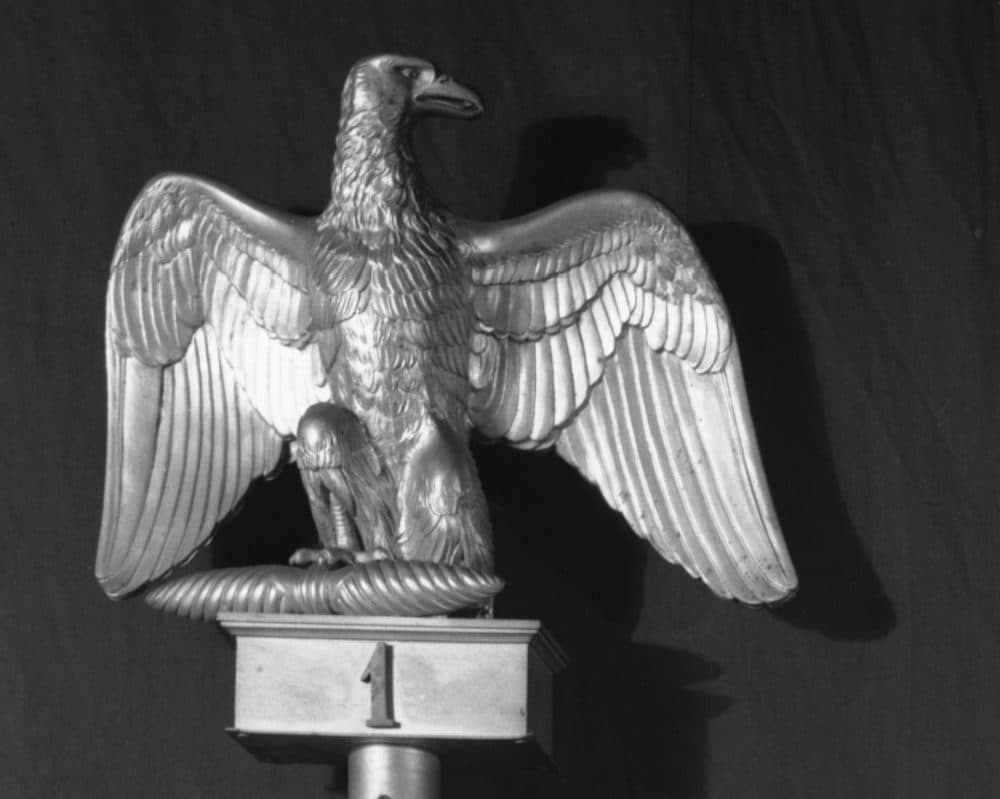 A bronze eagle finial. Gilded bronze, 25.4 cm (10 in.) height. (Courtesy Isabella Stewart Gardner Museum)