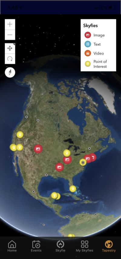 A screenshot of the Skyfie app on a smartphone. (Courtesy of Skyfie)
