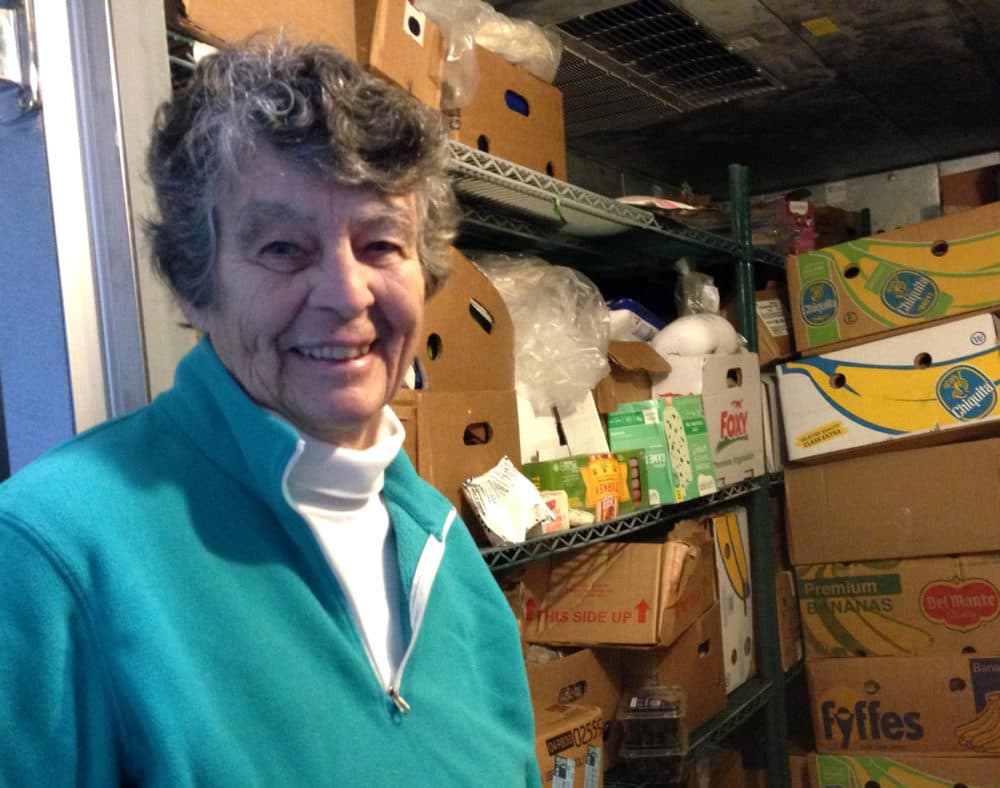 Mary Wheat launched and manages the food pantry. The pantry has grown so much the church bought a walk-in cooler and freezer. (Nancy Eve Cohen/NEPR)