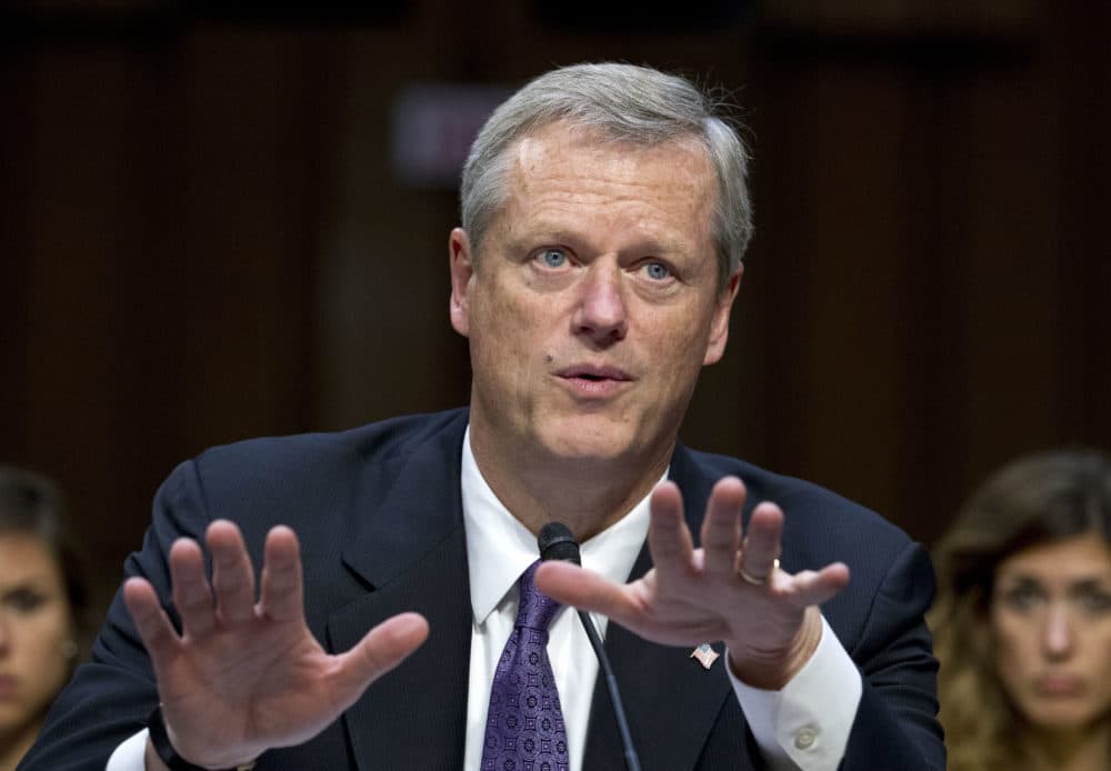 Gov. Charlie Baker at a Senate Health, Education, Labor, and Pensions Committee hearing on Capitol Hill in 2017. (Jose Luis Magana/AP)