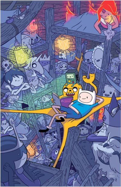Jake the Dog and Finn the Human in an "Adventure Time" print illustrated by Braden Lamb and Shelli Paroline. (Courtesy)