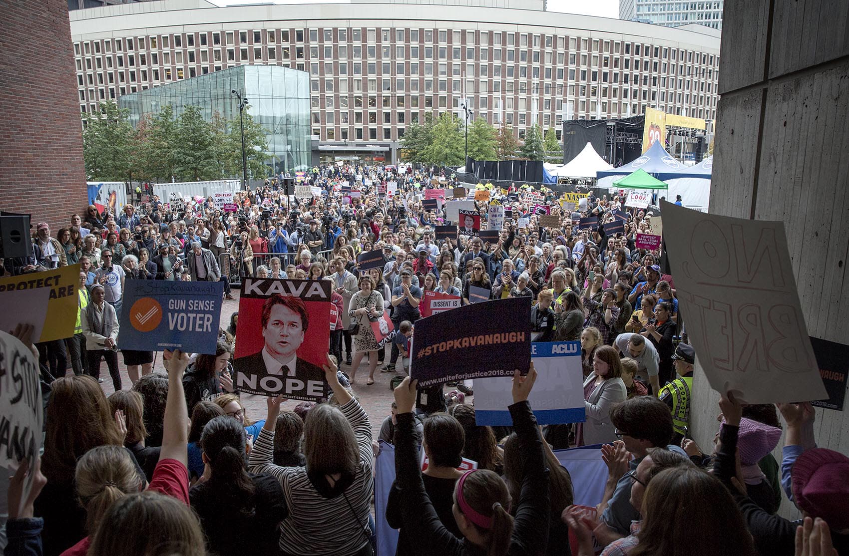 'Kava Nope' Boston Protesters Rally Against Kavanaugh Confirmation