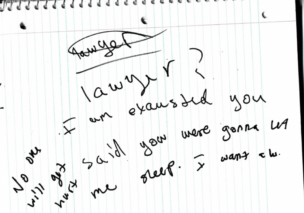 A screenshot of Dzokhar Tsarnaev's responses from his interrogation, which were released Monday.