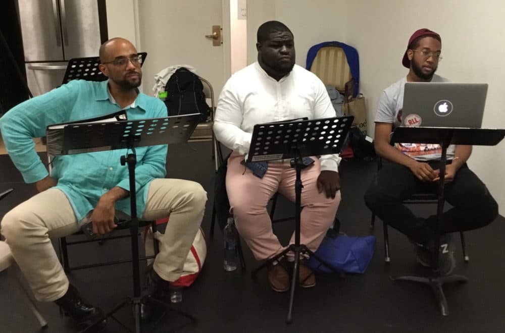 Duane Moody, Jermaine Tulloch and Joshuah Campbell in a reading of "Brother Nat." (Courtesy)