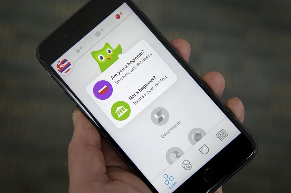 Today, there are fewer than 300 native speakers of olelo Hawai'i. But the popular language-learning app Duolingo has made it possible to learn it for free. (Robin Lubbock/WBUR)