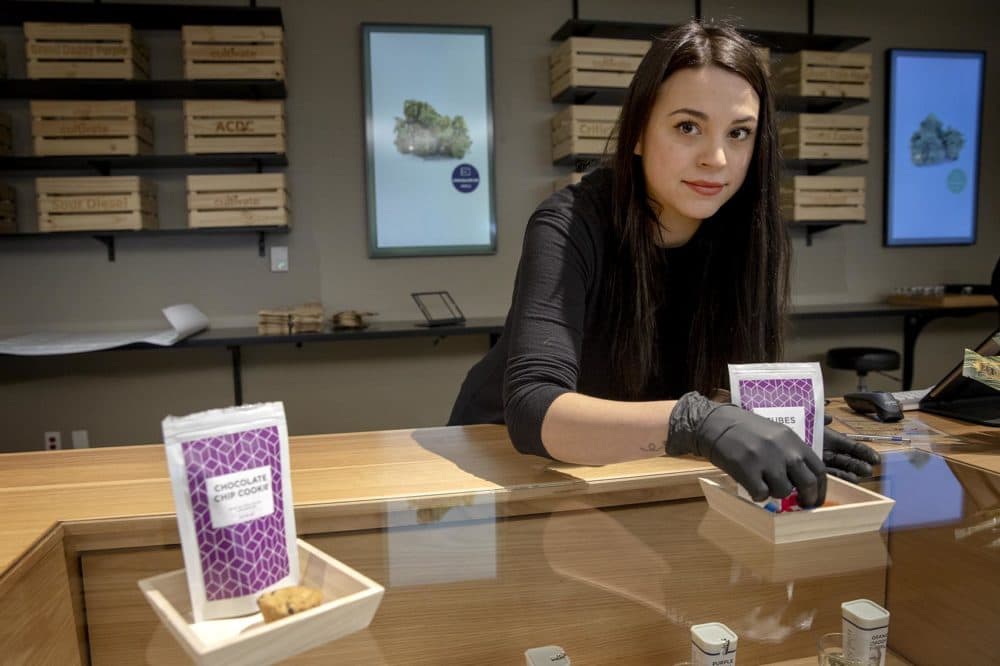 Jennifer Miller is dispensary manager at Cultivate. (Robin Lubbock/WBUR)