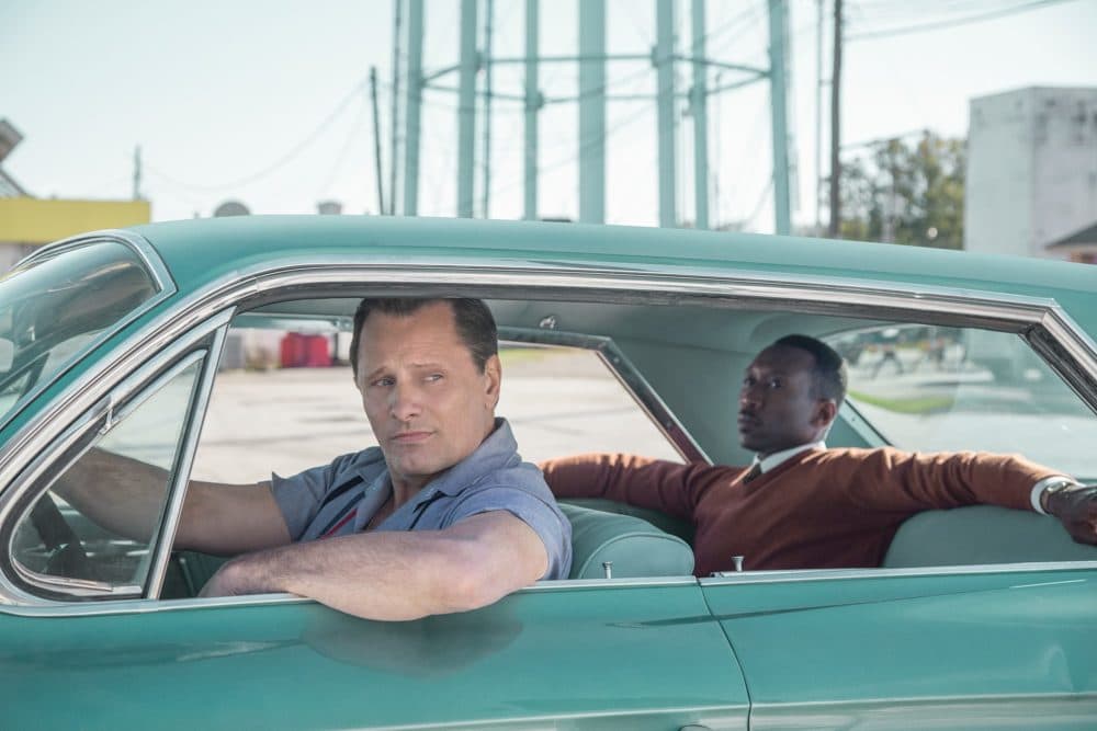 Viggo Mortensen as Tony Lip and Mahershala Ali as Don Shirley in "Green Book." (Courtesy Universal Pictures)
