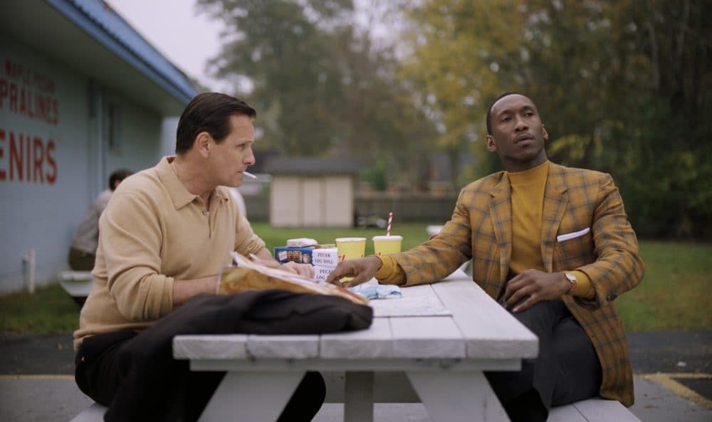 Viggo Mortensen as Tony Lip and Mahershala Ali as Don Shirley in "Green Book." (Courtesy Universal Pictures)