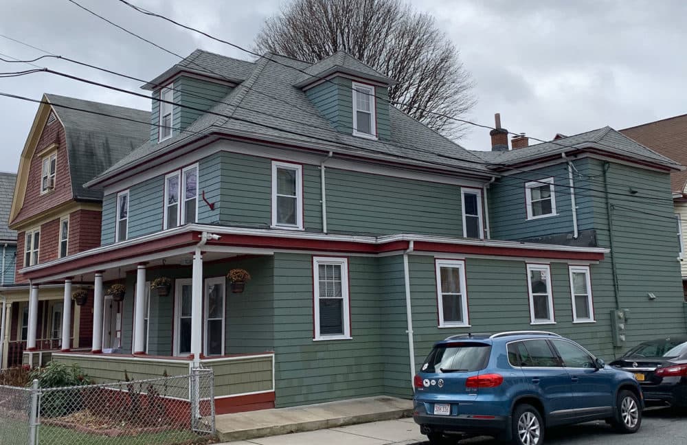 "Liberty House," a two-story home run by a Boston nonprofit that allows young residents who previously struggled with homelessness to live independently. (Simón Rios/WBUR)