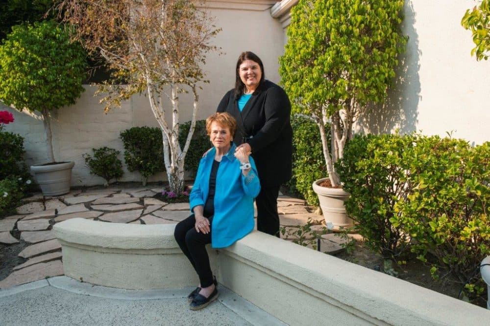Jenn Carson and Sylvia Case Peterson reunite after 35 years. (Andrew Cullen for WBUR)