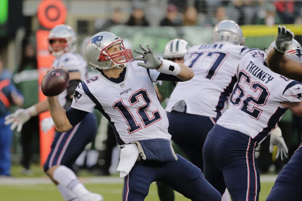 New England Patriots quarterback Tom Brady (12) throws a pass during the second half of an NFL football game against the New York Jets Sunday, Nov. 25, 2018, in East Rutherford, N.J. (Seth Wenig/AP)