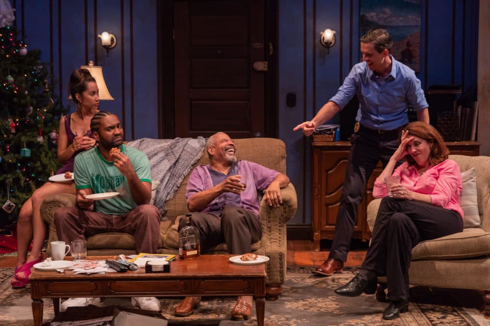 The cast of "Between Riverside and Crazy" at SpeakEasy Stage Company: Octavia Chavez-Richmond, Stewart Evan Smith, Tyrees Allen, Lewis D. Wheeler and Maureen Keiller. (Courtesy Nile Scott Studios)