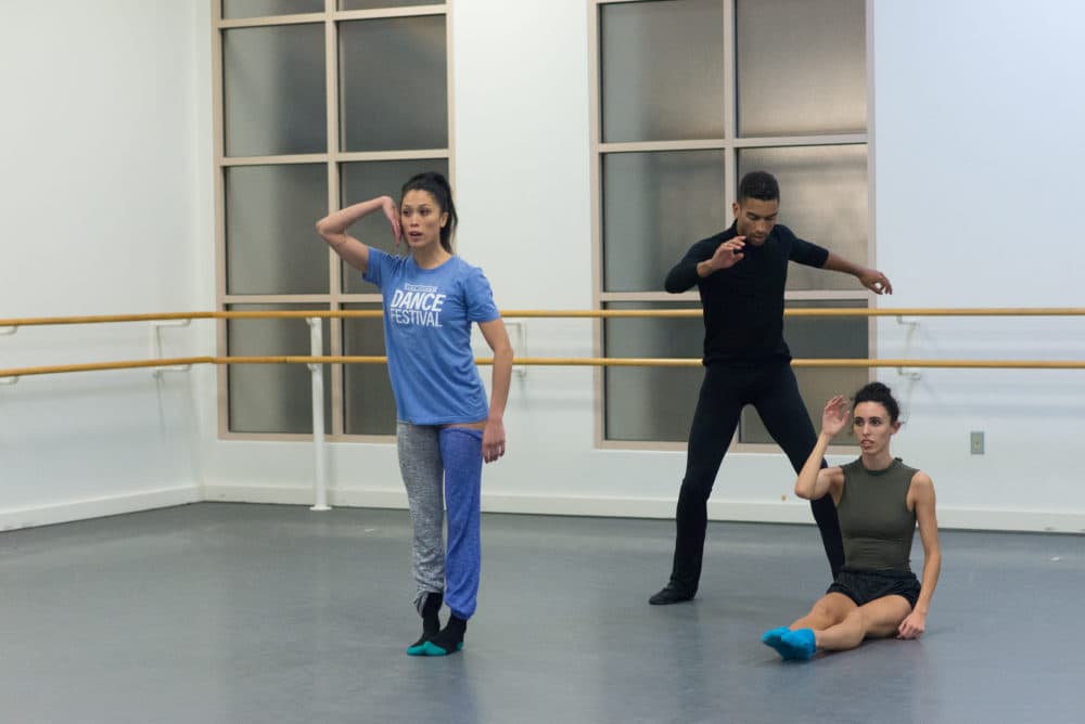 Dancer Lia Cirio has been dancing since she was 3 years old. Here, she leads a rehearsal at the Boston Ballet. (Courtesy Brooke Trisolini/Boston Ballet)