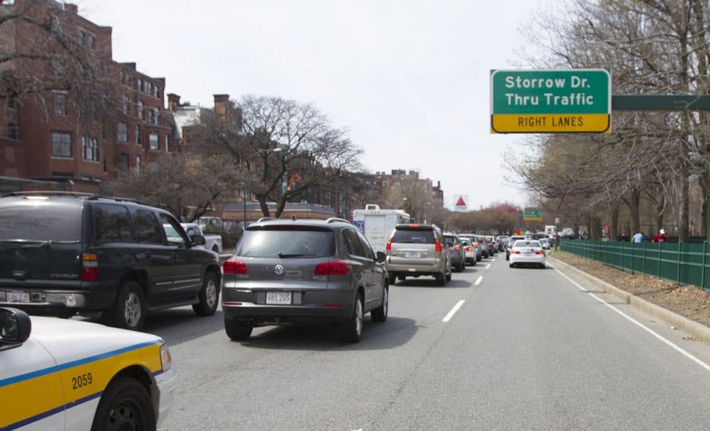 Traffic on Storrow Drive in 2016 (Joe Difazio for WBUR)
