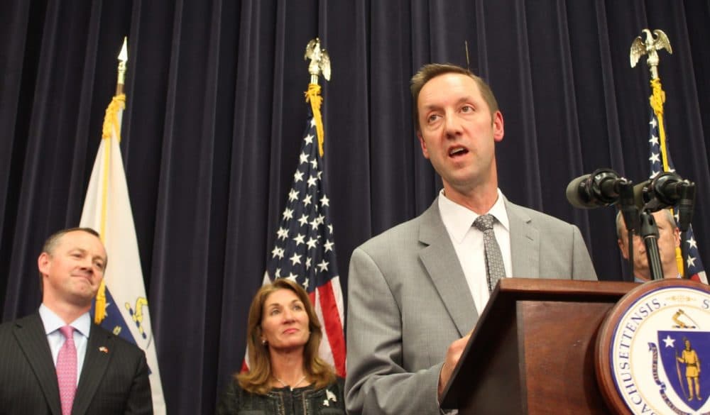 Steve Poftak, right, in a 2017 file photo (Sam Doran/SHNS)