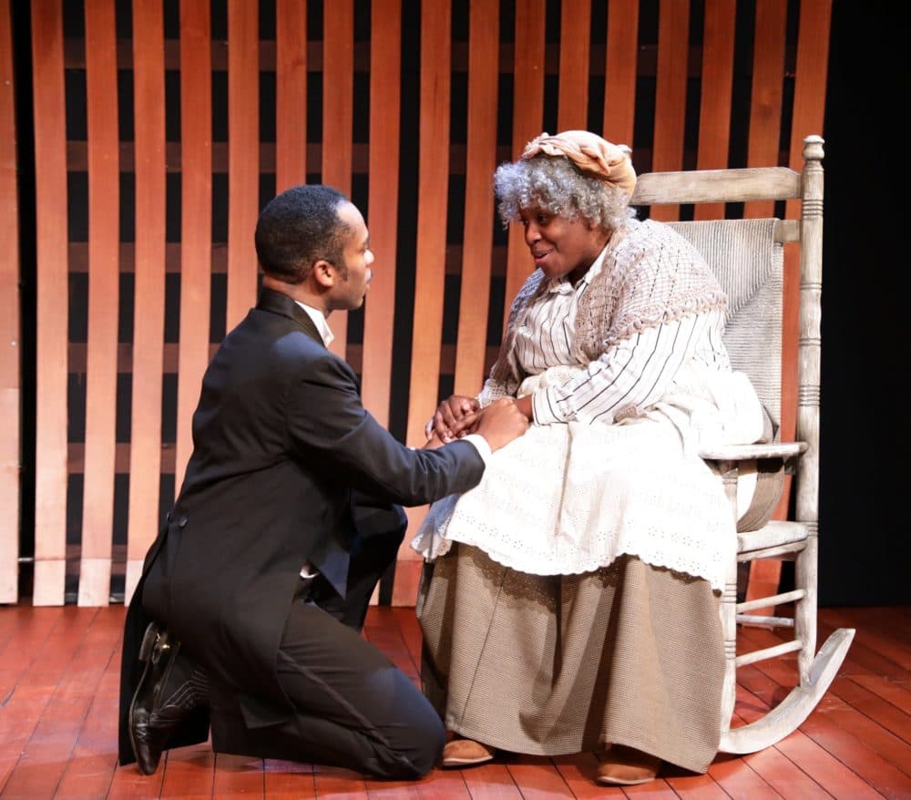 Davron S. Monroe as Hayes and Yewande Odetoyinbo as Angel Mo’. (Courtesy Mark S. Howard)
