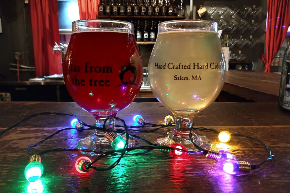 Glogg, left, and Joulupukki, holiday offerings from the Far From the Tree Cidery in Salem. (Courtesy Far From the Tree)