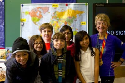 Jillian Lazaridis and IndyKids journalists. (Rachael Bongiorno)