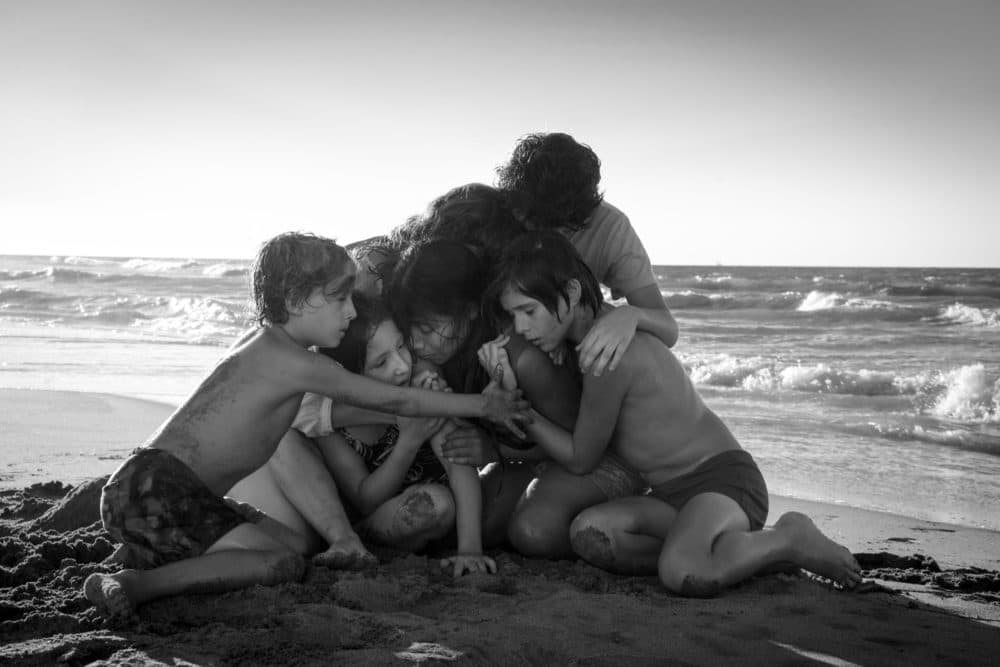 Marco Graf as Pepe, Daniela Demesa as Sofi, Yalitza Aparicio as Cleo, Marina De Tavira as Sofia, Diego Cortina Autrey as Toño, Carlos Peralta Jacobson as Paco in "Roma." (Courtesy Carlos Somonte/Netflix)