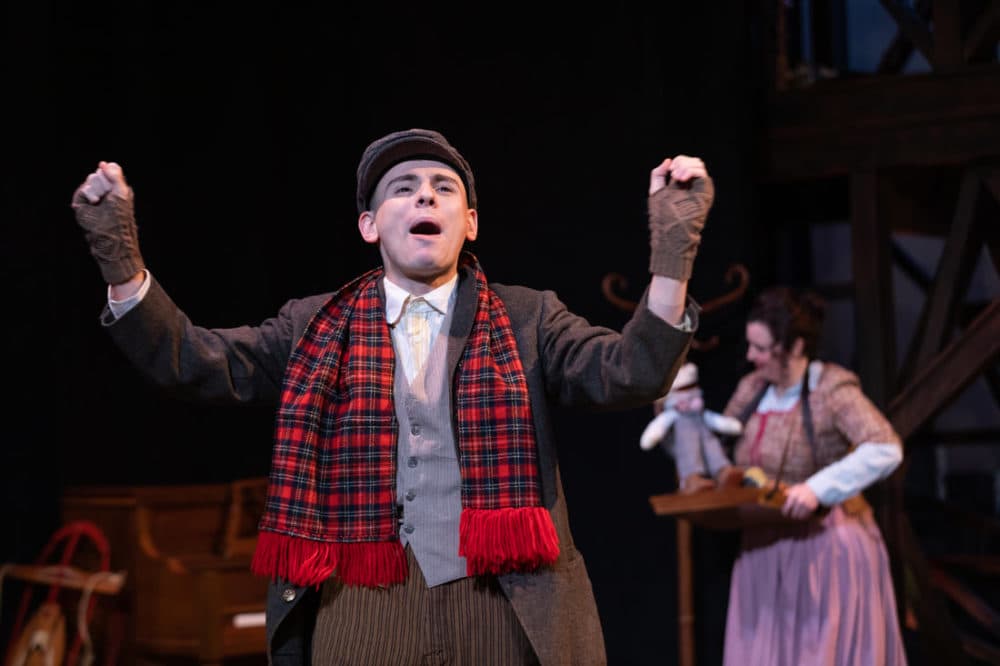 John Pagliarulo and Bridgette Hayes in Greater Boston Stage Company's "Tiny Tim's Christmas Carol" (Courtesy Greater Boston Stage Company)