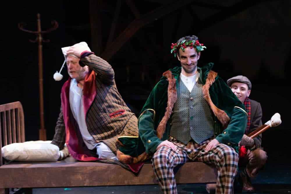 Steven Barkhimer, Paul Melendy and John Pagliarulo in Greater Boston Stage Company's "Tiny Tim's Christmas Carol" (Courtesy Greater Boston Stage Company)